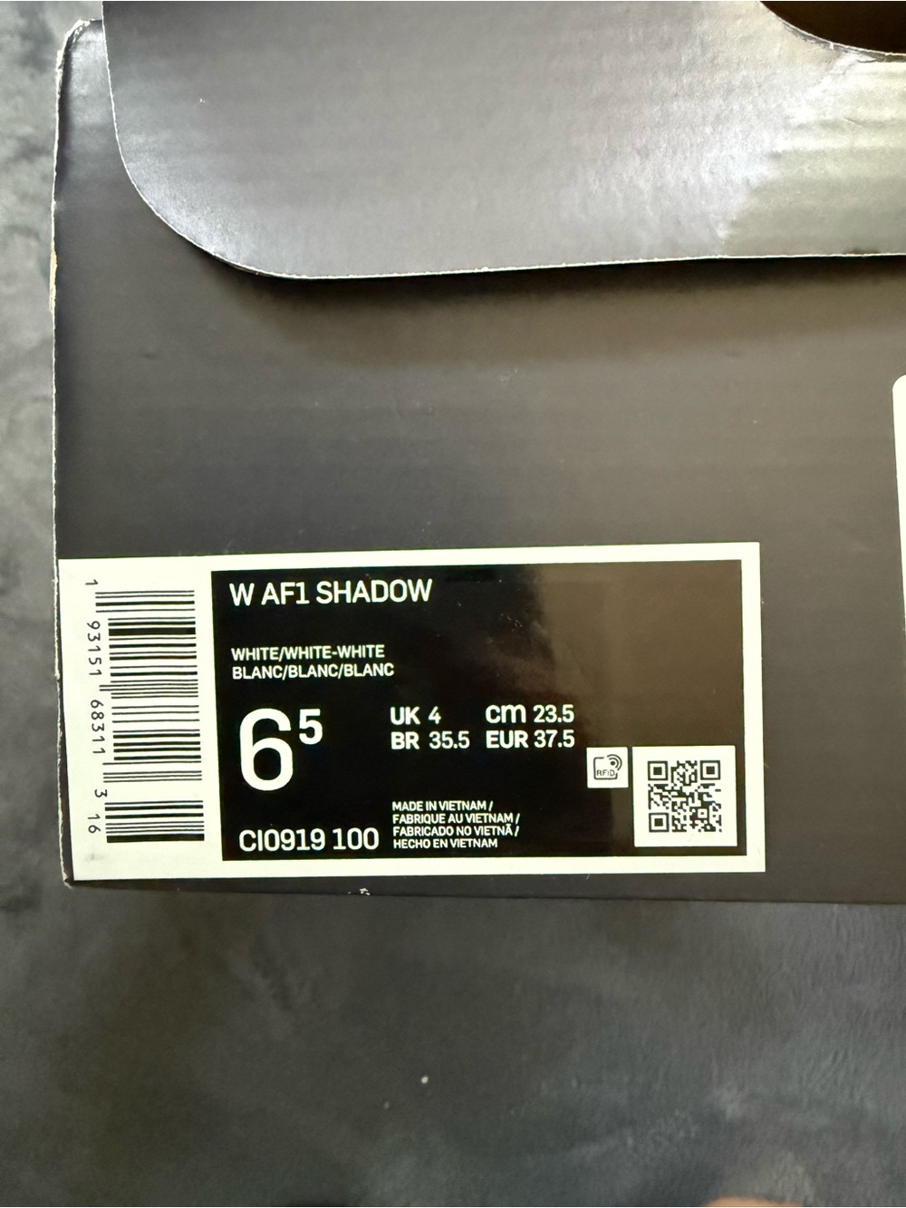 NWT Nike Air Force 1 Shadow Triple White Sneakers - Picture 8 of 9